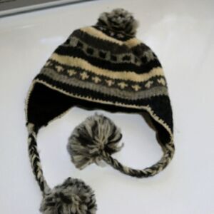 Vintage Wool Hat Nepal 100% Wool Bauble Hat